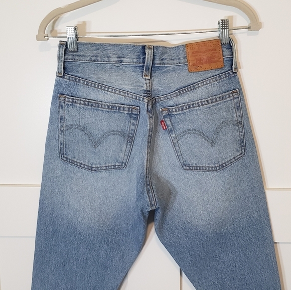 Levi's 501 Big E Premium  Vintage Button Fly  Distressed  Blue Jeans  Sz 25 X 28 - Picture 12 of 16